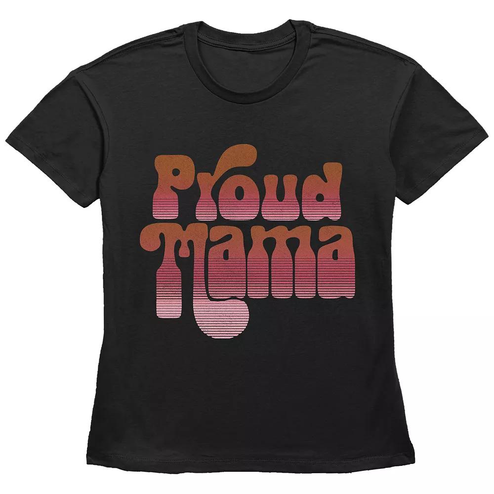 Women's Proud Mama Basic Fit Graphic Tee,  Product Image