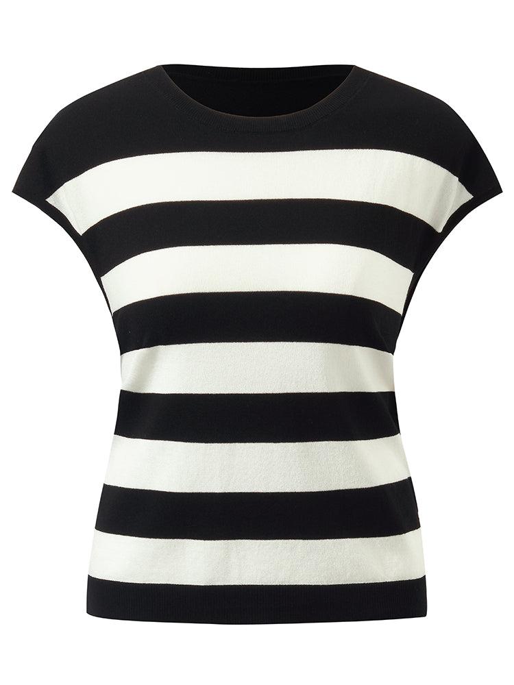 Tencel Striped Knitted Women Tank Top Product Image