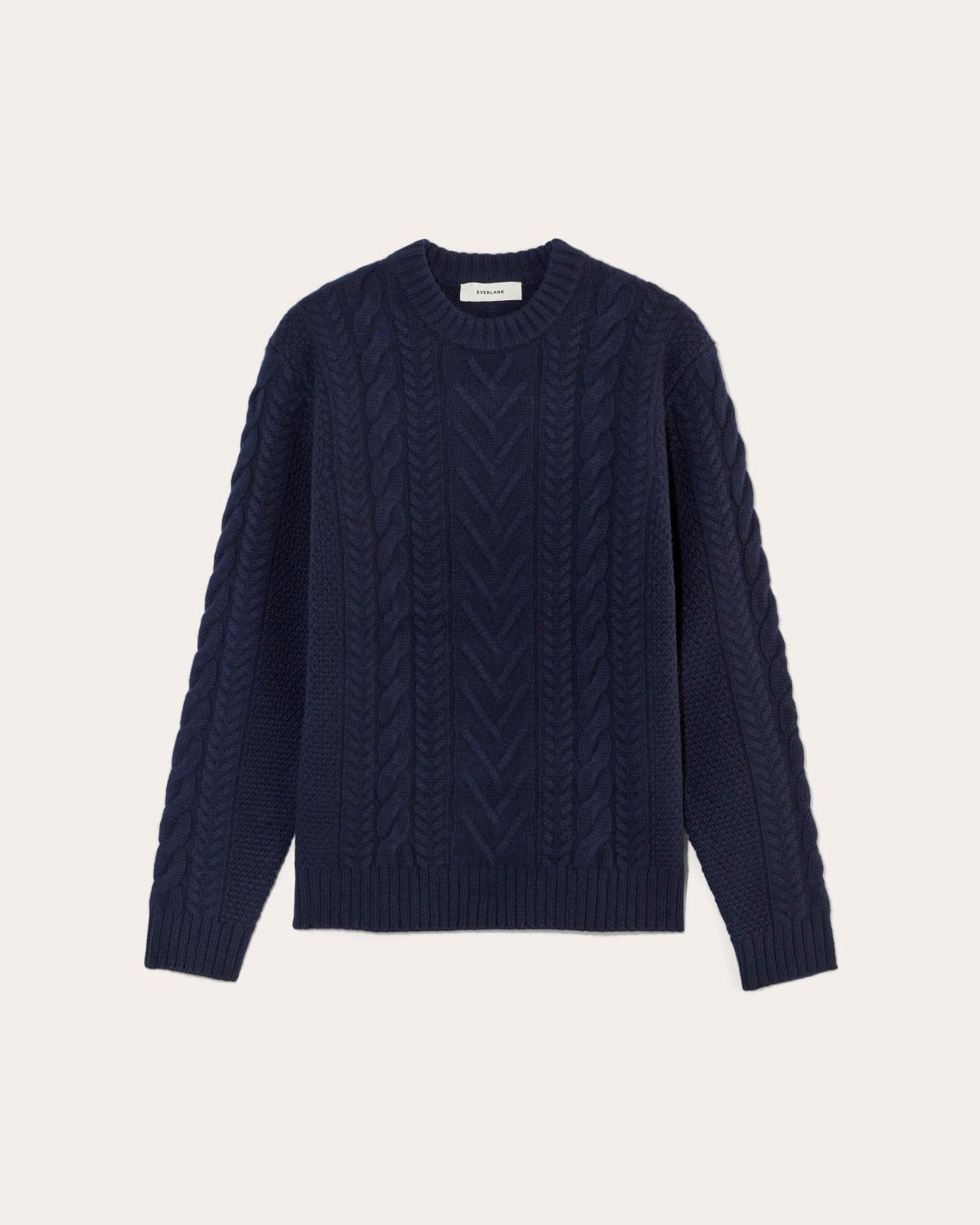 The Felted Merino Cable-Knit Crew Product Image
