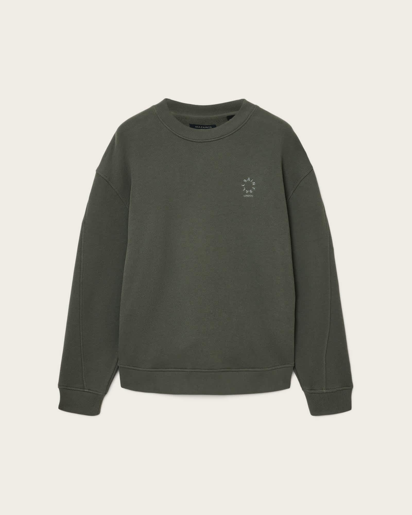 Haven Crew Neck Sweatshirt GARNET GREEN | ALLSAINTS US Product Image