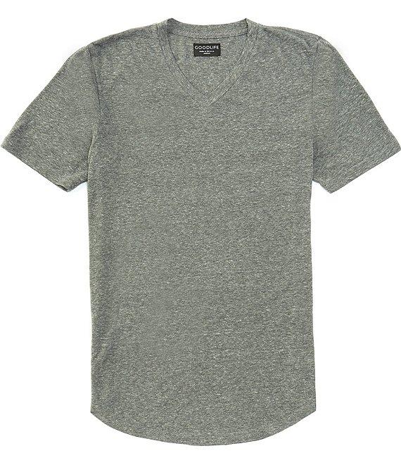 Goodlife Slim-Fit Triblend Scallop Short Sleeve V-Neck T-Shirt Product Image