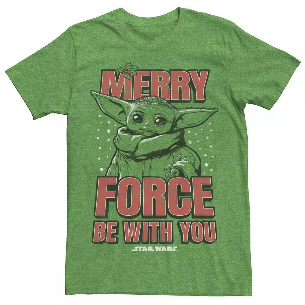 Men's Star Wars The Mandalorian Merry Force Poster Tee, Size: Medium, Kelly Grey Product Image
