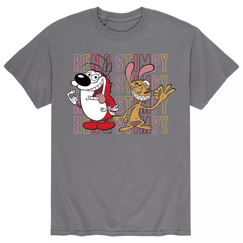 Men's Ren & Stimpy Title Stacked Tee,  Product Image