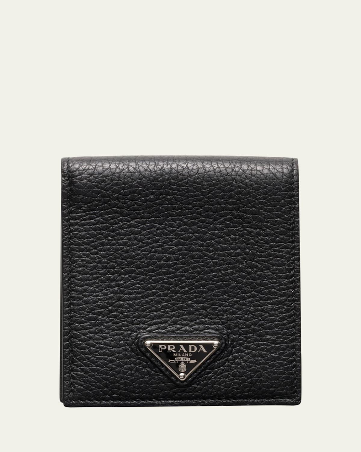 Mens Vitello Daino Triangolo Leather Bifold Wallet Product Image