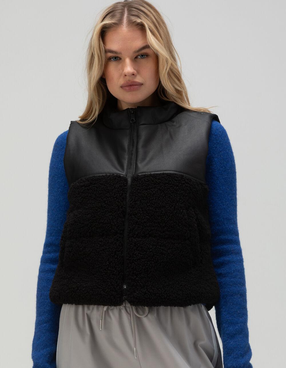 RSQ Womens Faux Leather Sherpa Vest Product Image