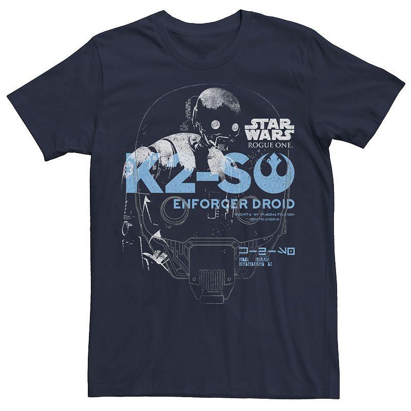 Men's Star Wars Rogue One K2-SO Enforcer Droid Portrait Tee, Size: Medium, Navy Grey Product Image