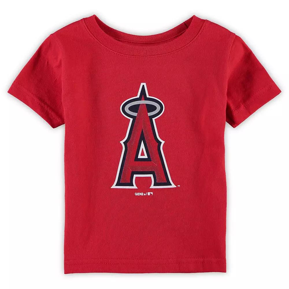 Infant Red Los Angeles Angels Primary Team Logo T-Shirt, Kids Unisex,  Product Image