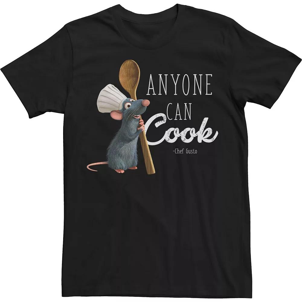 Big & Tall Disney / Pixar Ratatouille Remy Bold Anyone Can Cook Text Tee, Men's,  Product Image