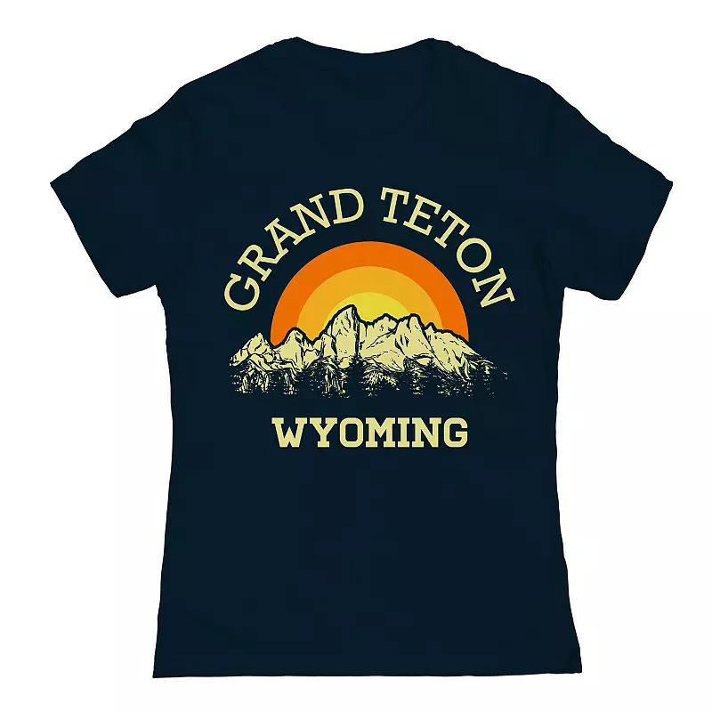 Junior's Grand Teton Graphic Tee, Girl's, Size: Medium, Black Navy Product Image