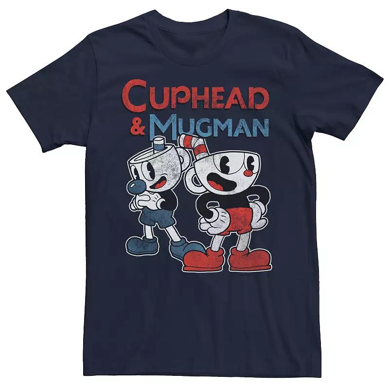 Boys 8-20 Cuphead and Mugman Dynamic Duo Tee, Boy's, Size: Large, Navy Grey Product Image