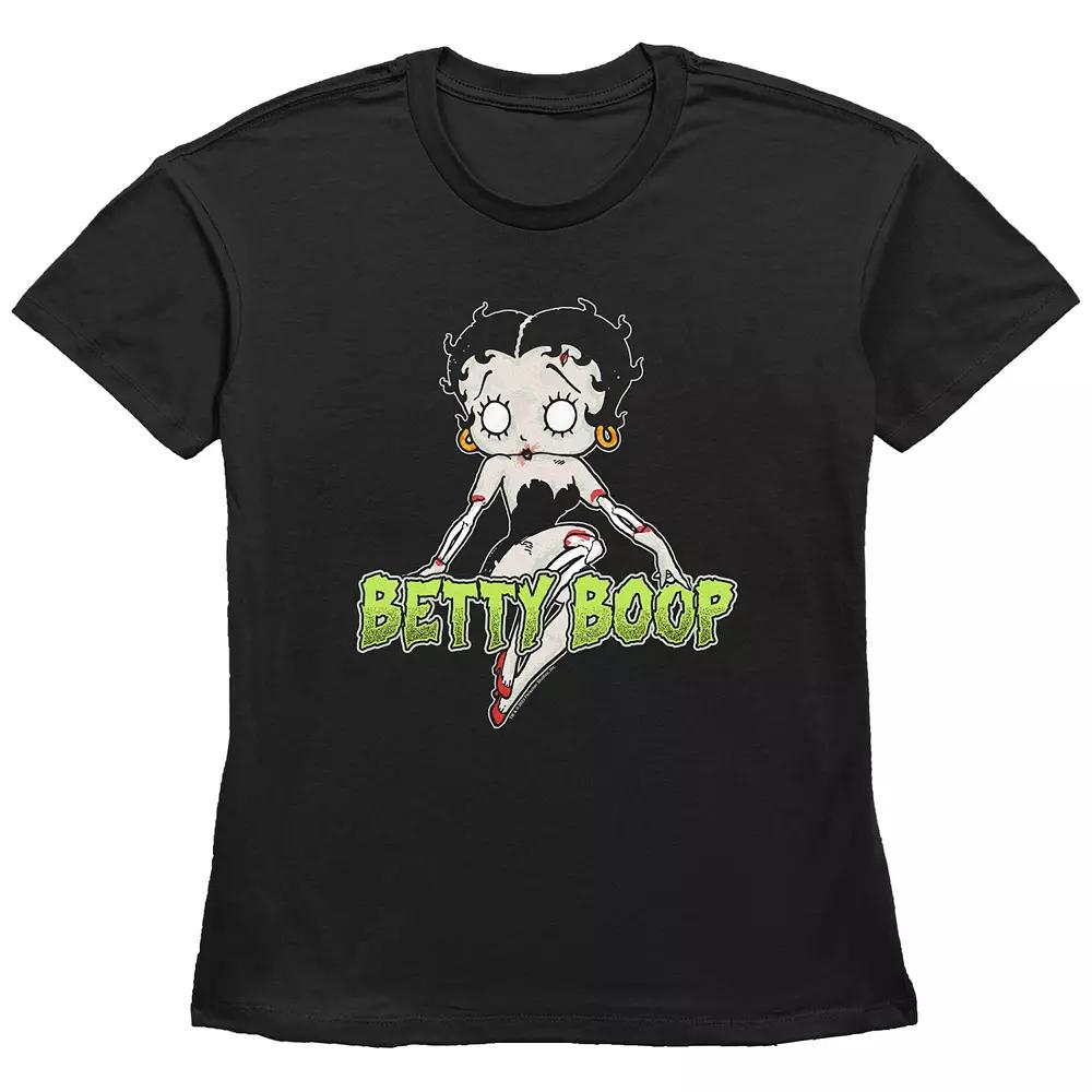Women's Betty Boop Zombie Basic Fit Graphic Tee,  Product Image