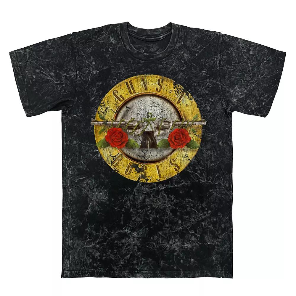 Men's Guns N' Roses Logo Mineral Wash Graphic Tee, Size: XXL, Black Mineral Wash Product Image