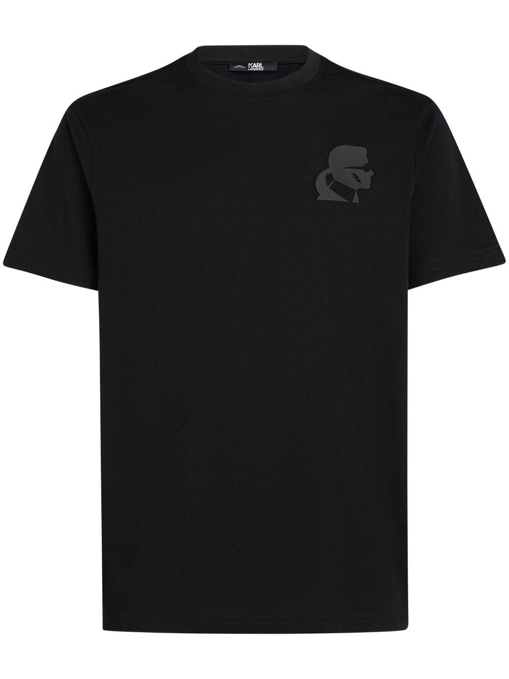 TOM FORD Black Basic Crewneck T-shirt With Tonal Stitching In Cotton Blend Man Product Image