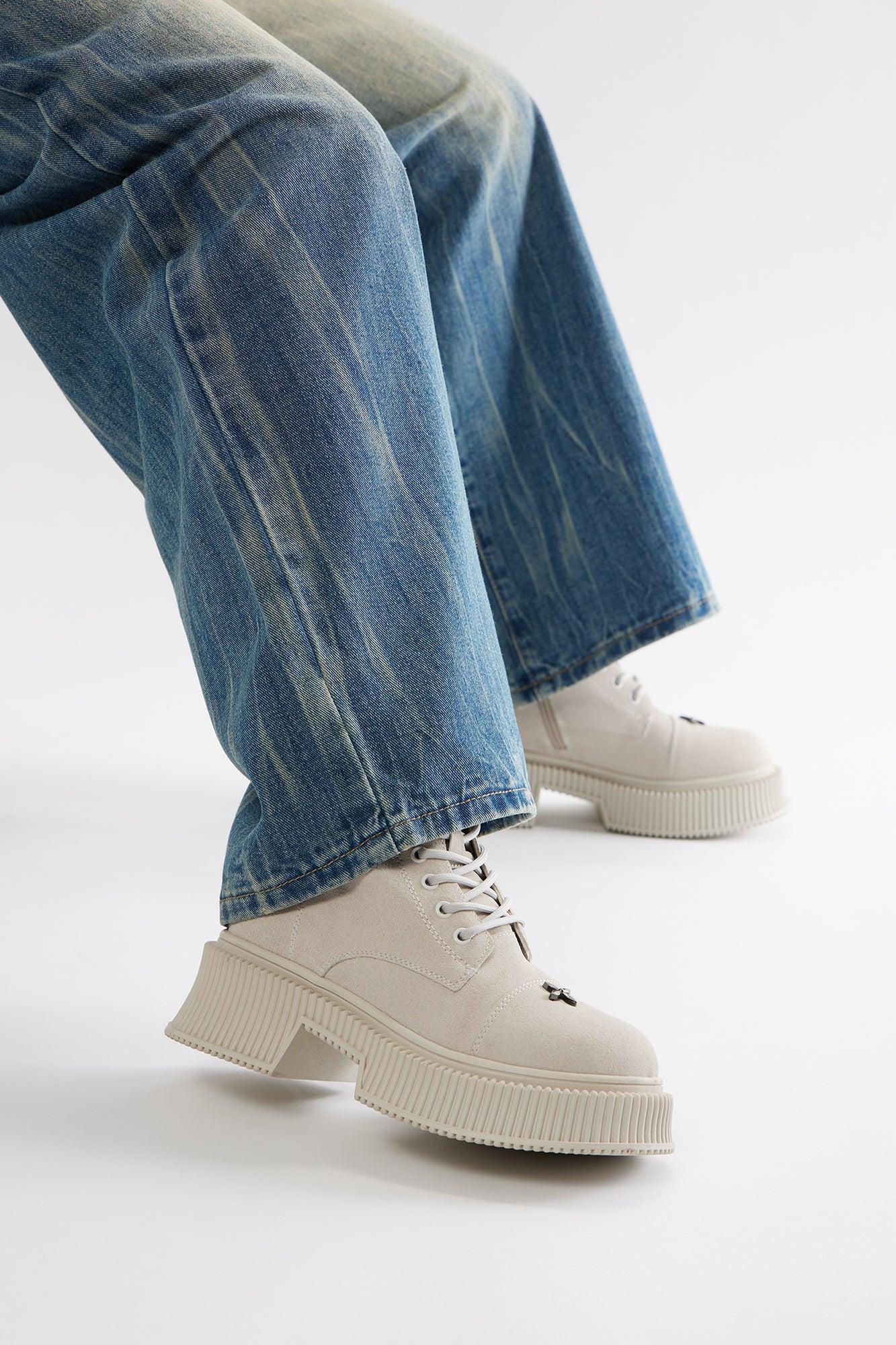 Brooklyn Platform Booties - Cream Product Image