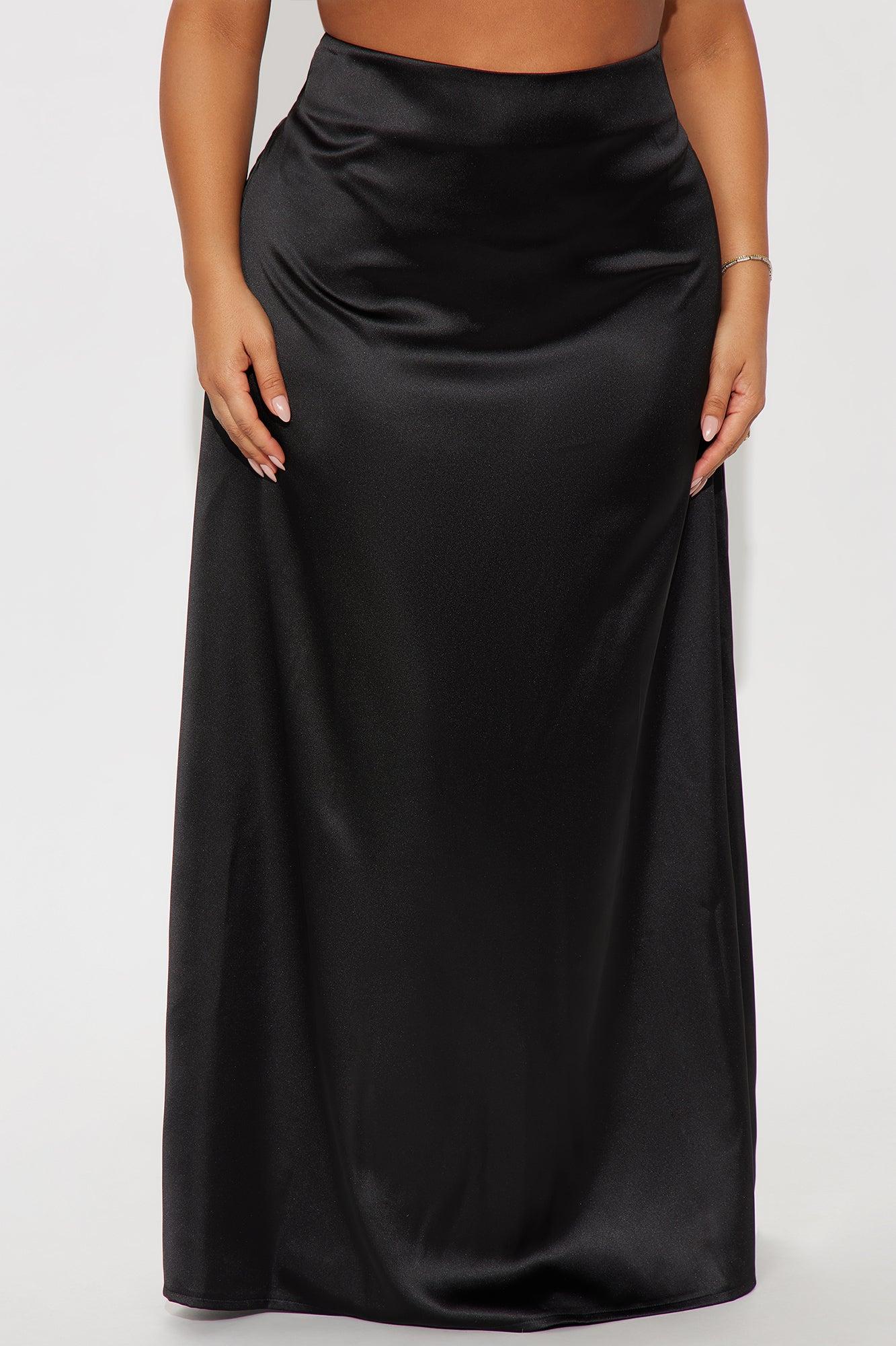 Estella Satin Maxi Skirt - Black Female Product Image