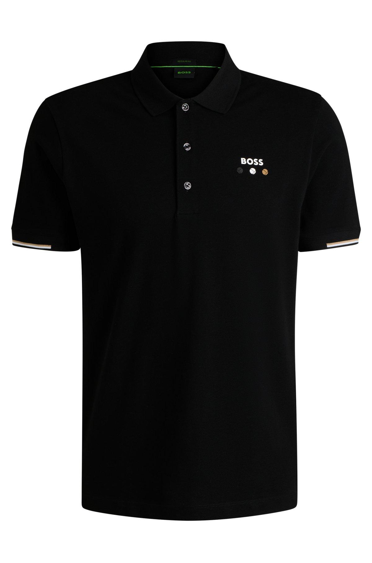 Active Paddy mercerized-cotton polo shirt with grid trims Product Image