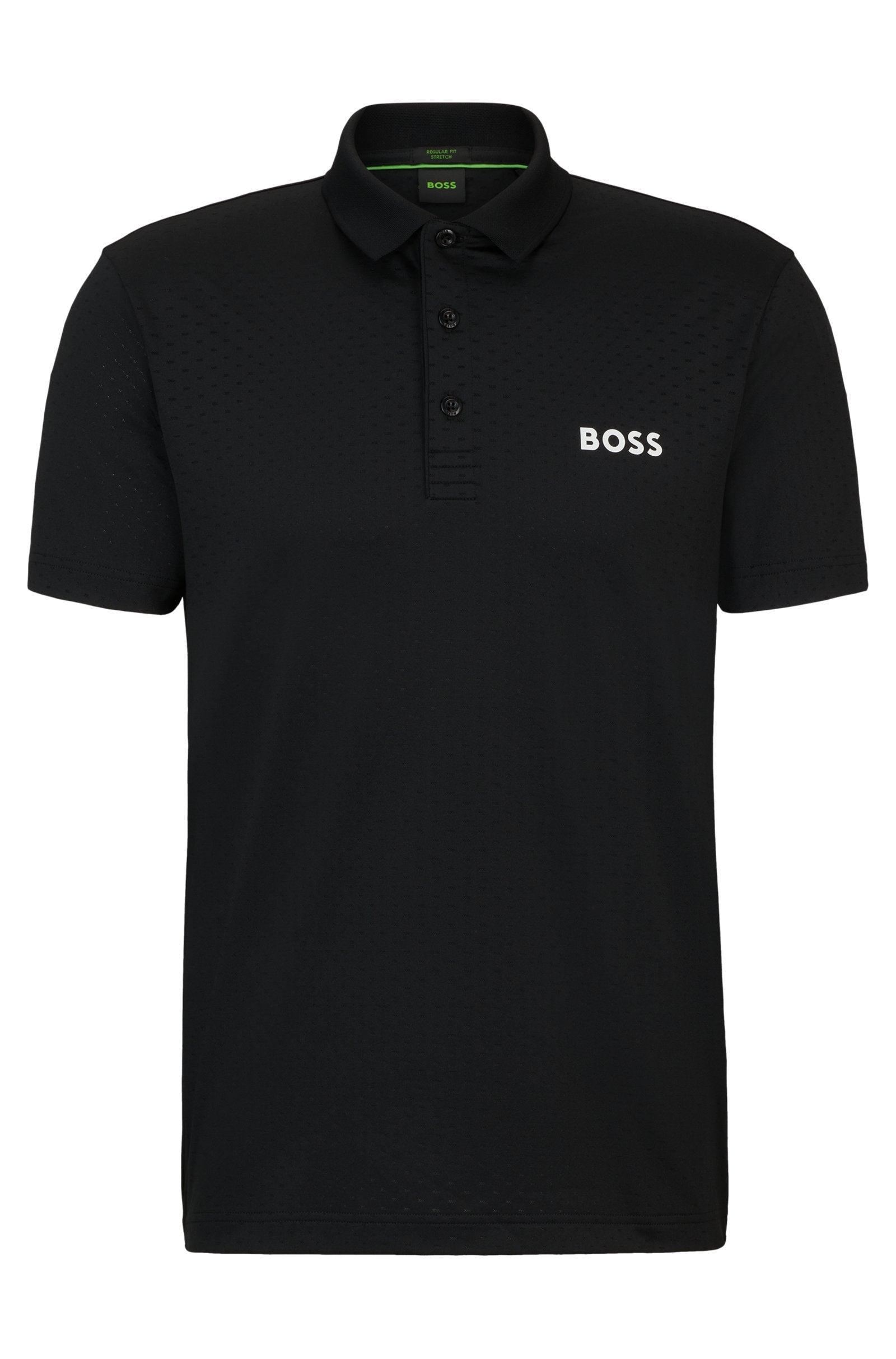 Boss Jacquard Polo Shirt With Contrast Logo Product Image