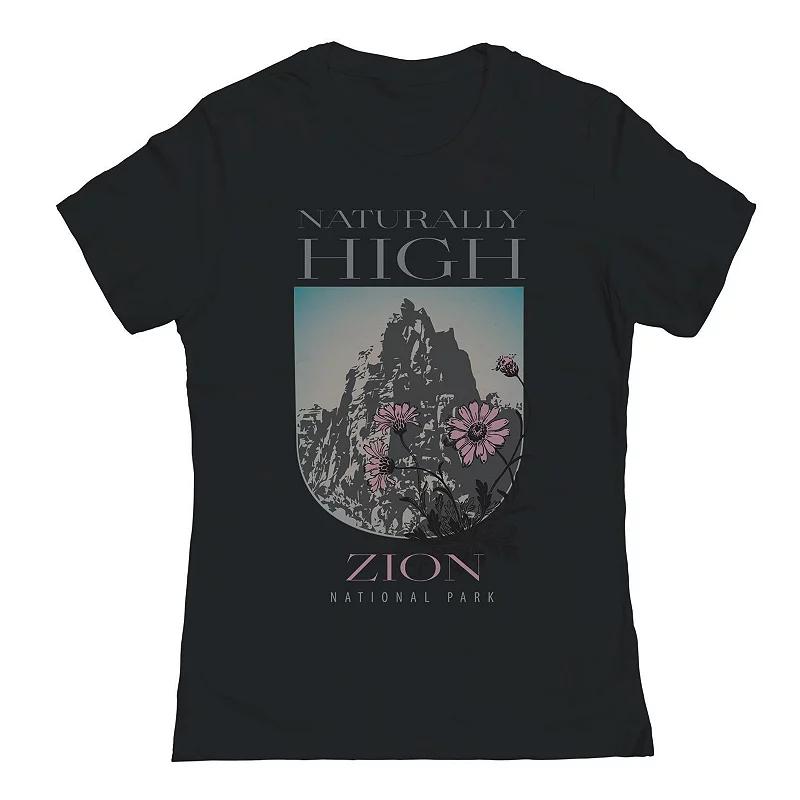 Junior's Naturally High Graphic Tee, Girl's, Size: Small, Black Product Image