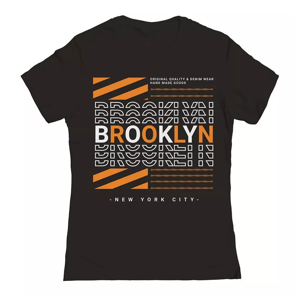 Junior's Brooklyn Repeat Orange Graphic Tee, Women's,  Product Image