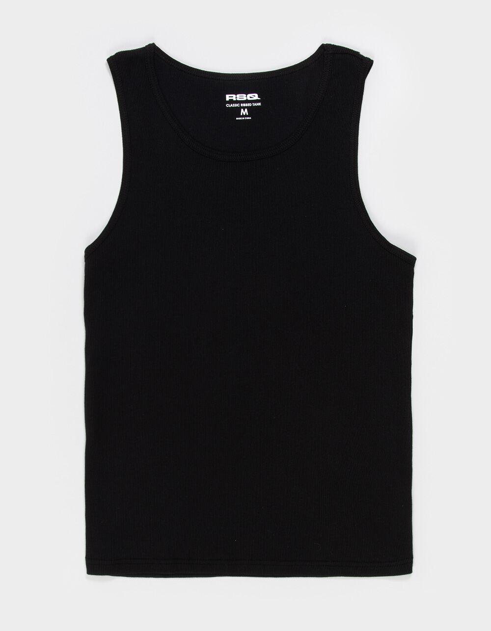 RSQ Mens Classic Ribbed Tank  - BLACK Product Image