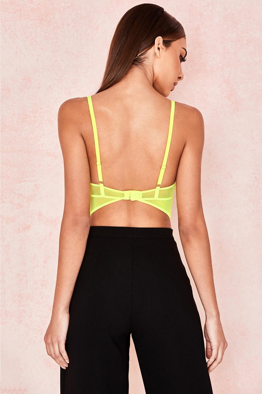 Nadia  neon yellow lace bodysuit Product Image