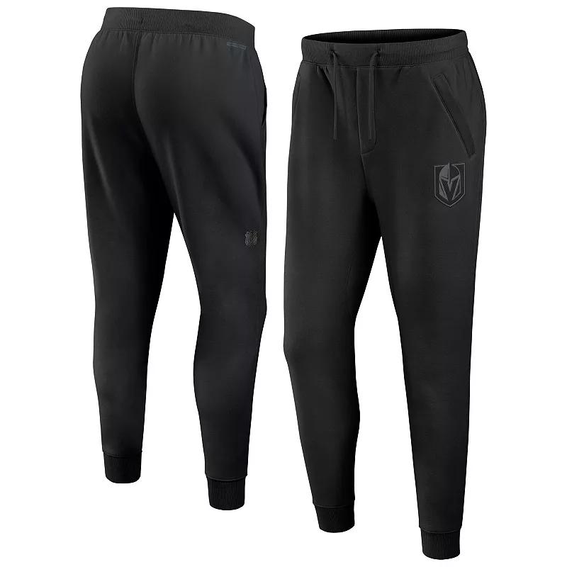 Men's Fanatics Black Vegas Golden Knights Authentic Pro Road Fleece Sweatpants,  Product Image
