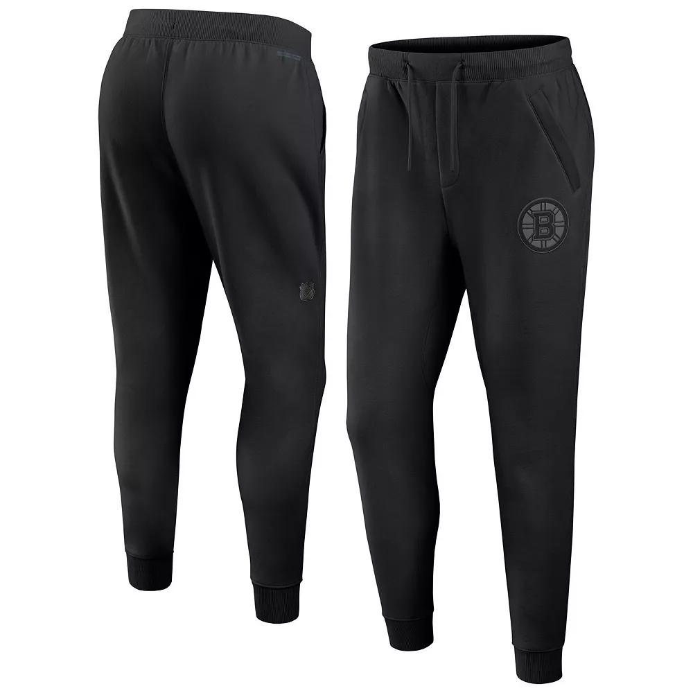 Men's Fanatics Black Vegas Golden Knights Authentic Pro Road Fleece Sweatpants,  Product Image