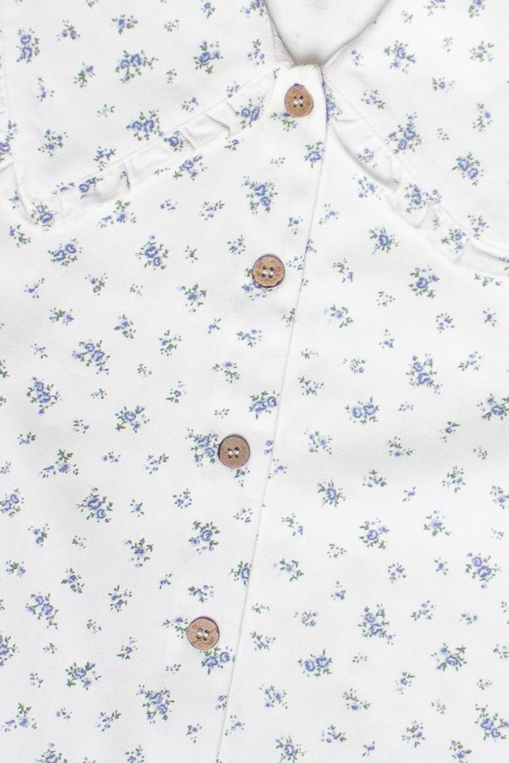 Floral Peter Pan Collar Denim Dress Product Image