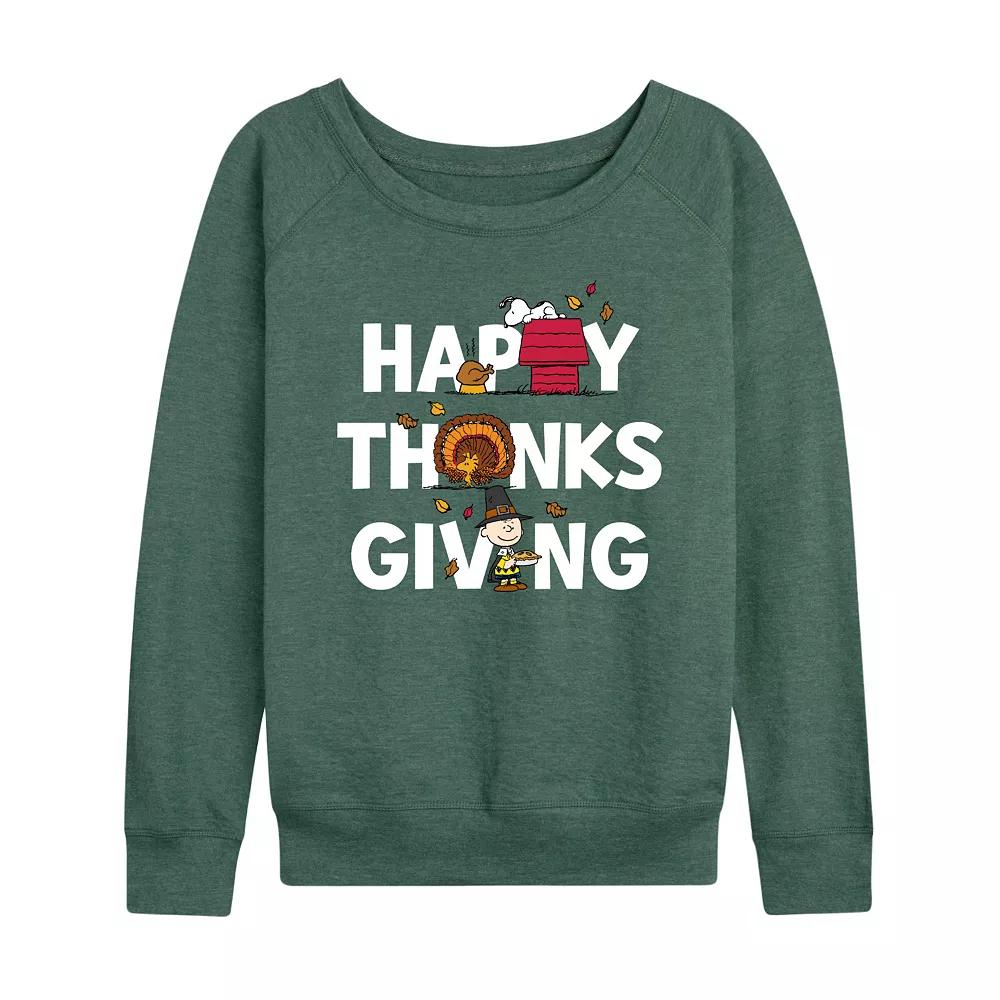 Women's Peanuts Happy Thanksgiving French Terry Long Sleeve Tee,  Product Image