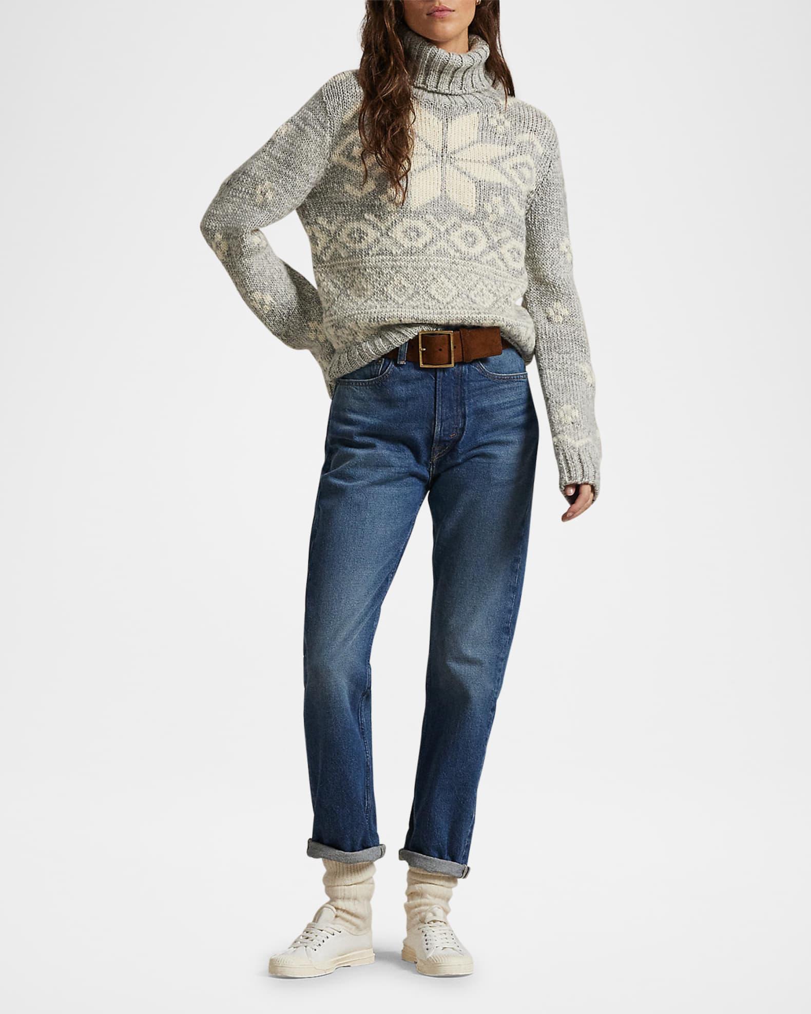 Snowflake-Motif Wool Turtleneck Product Image