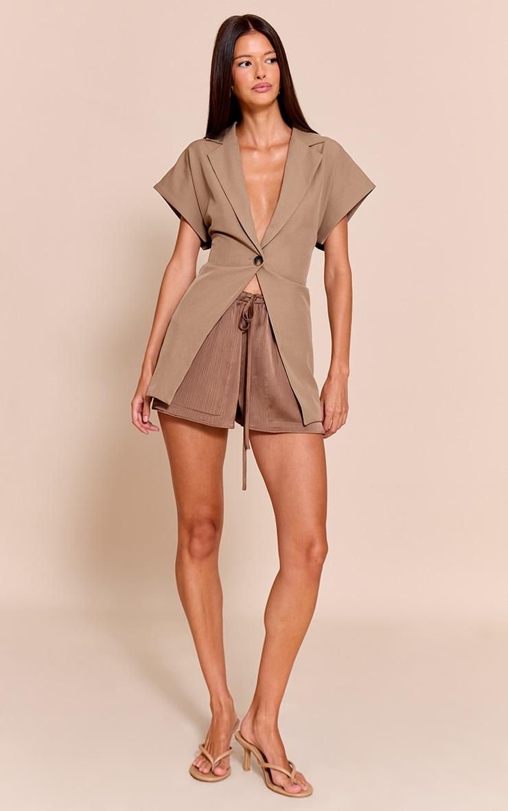 Mushroom Oversized Boxy Cap Sleeve Vest Product Image