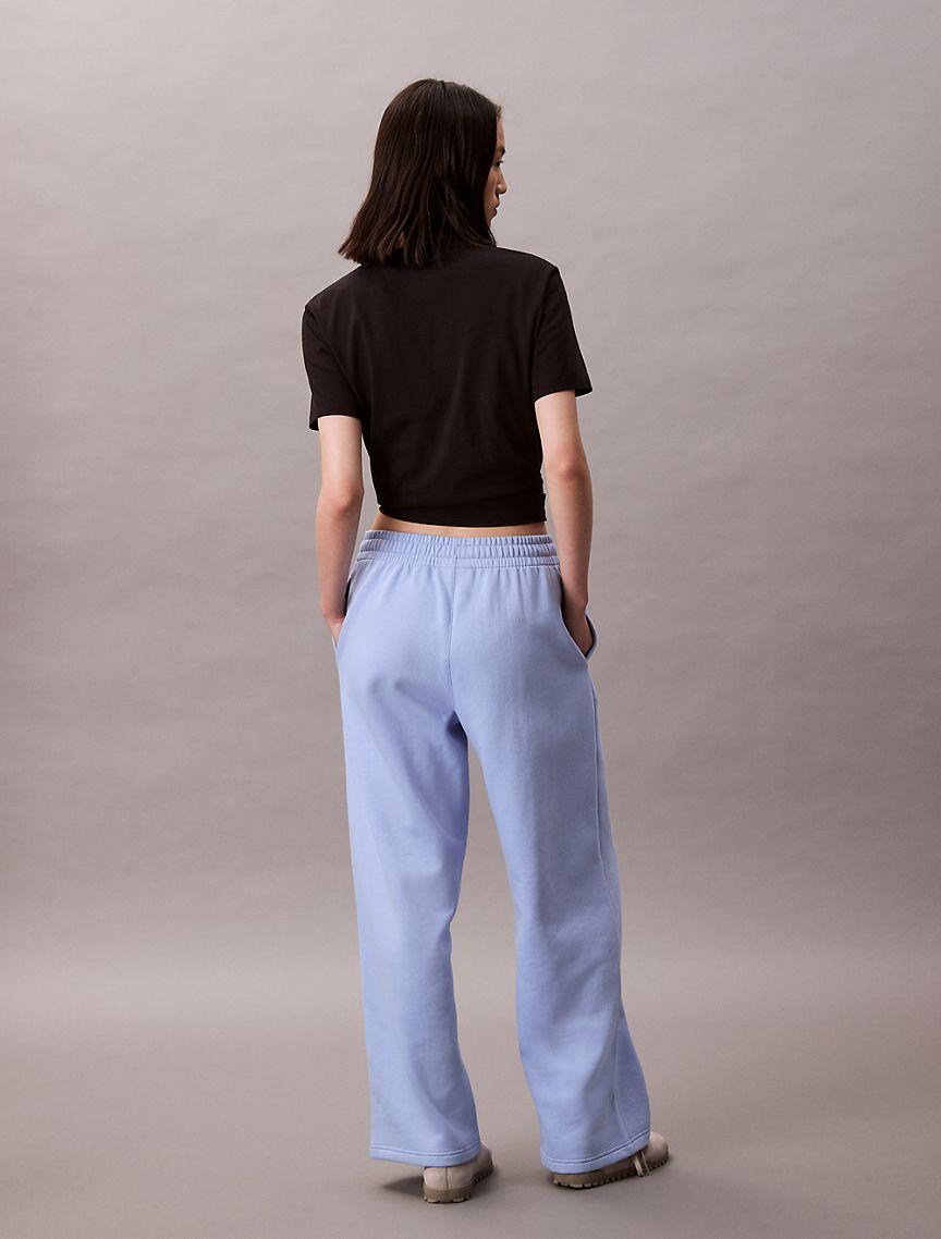 Monogram Logo Fleece Wide Leg Sweatpants Product Image