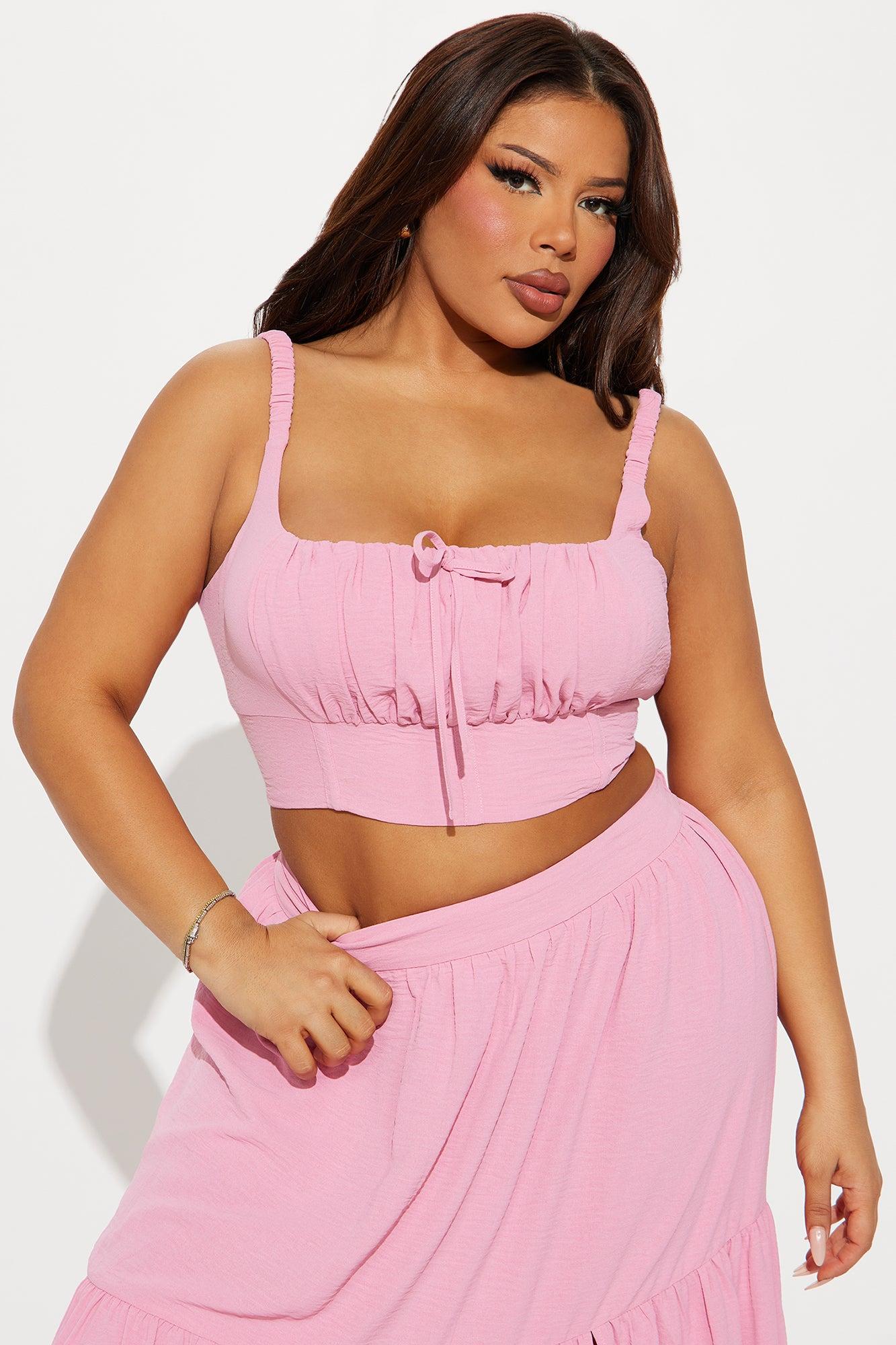 Country Belle Maxi Skirt Set - Pink Product Image