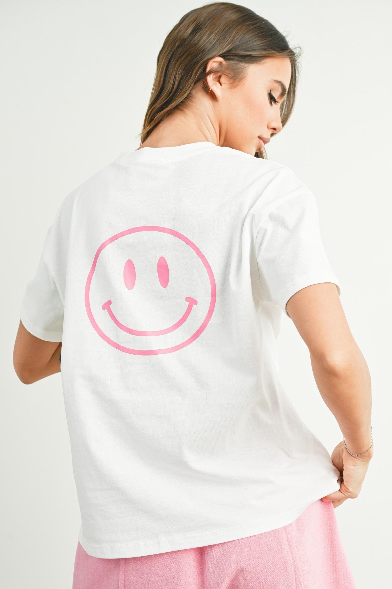Smile Print T-shirt Product Image
