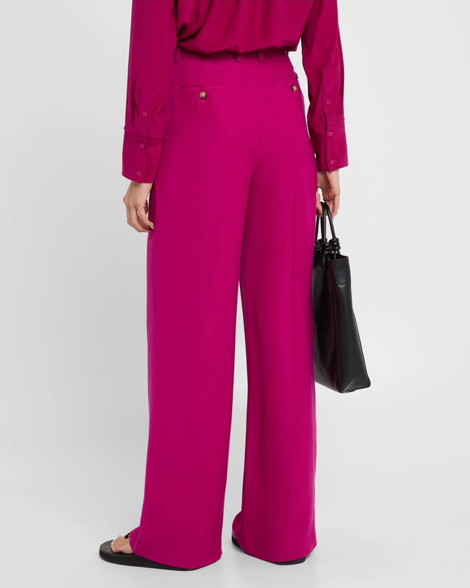 Pleated High-Rise Twill Trousers Product Image