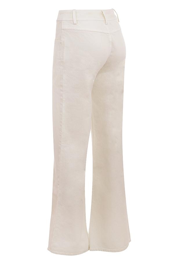 Marli  ivory wide leg flared jeans Product Image
