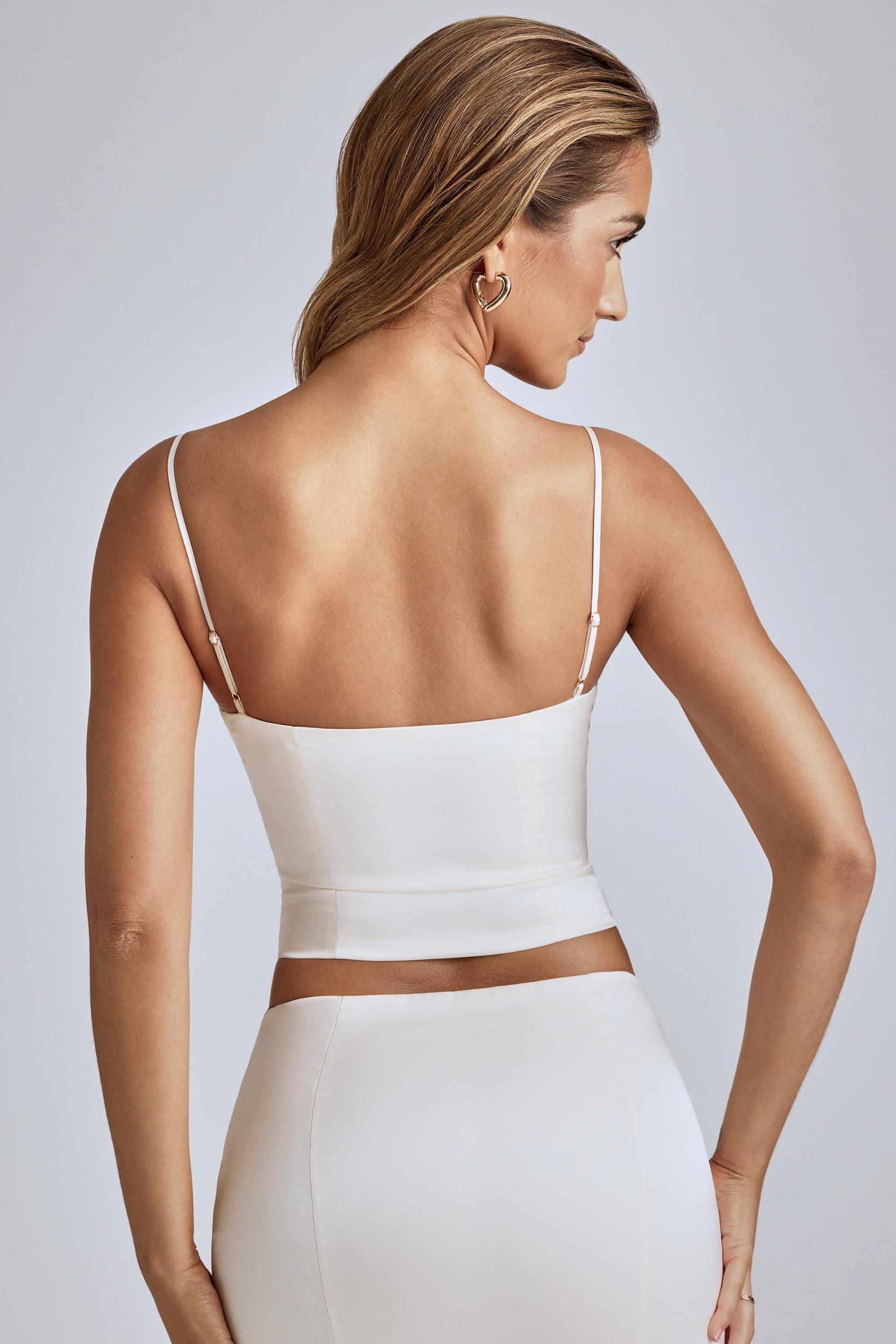Lace Panel Cami Top in Ivory Product Image