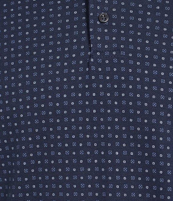 Cremieux Blue Label Classic Fit Pique Geo Print Short Sleeve Polo Shirt Product Image