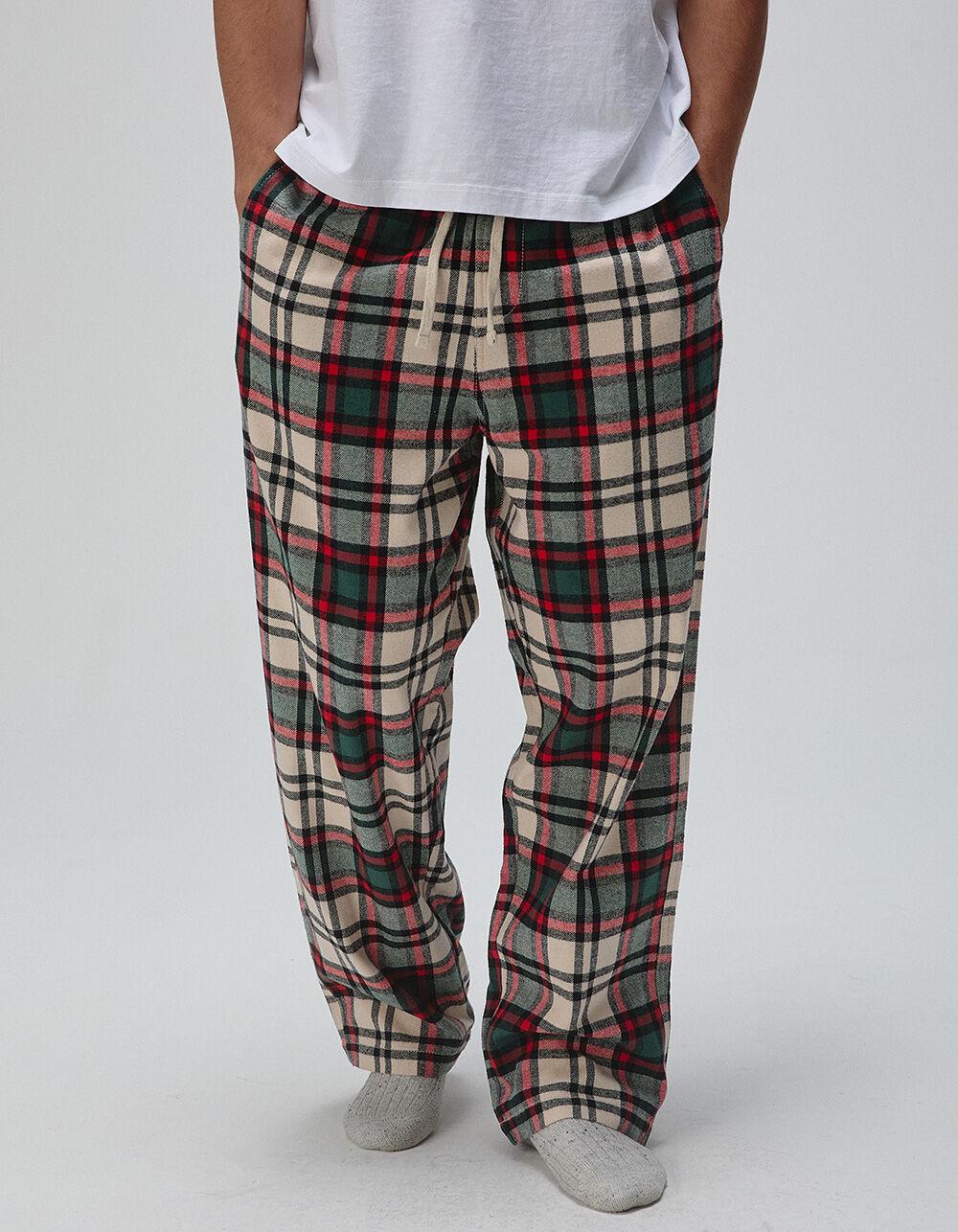 RSQ Mens Plaid Pajama Pants - WHT/GRAY Product Image