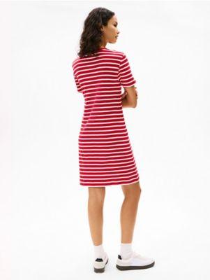 Slim Fit Stripe Short-Sleeve Dress Product Image