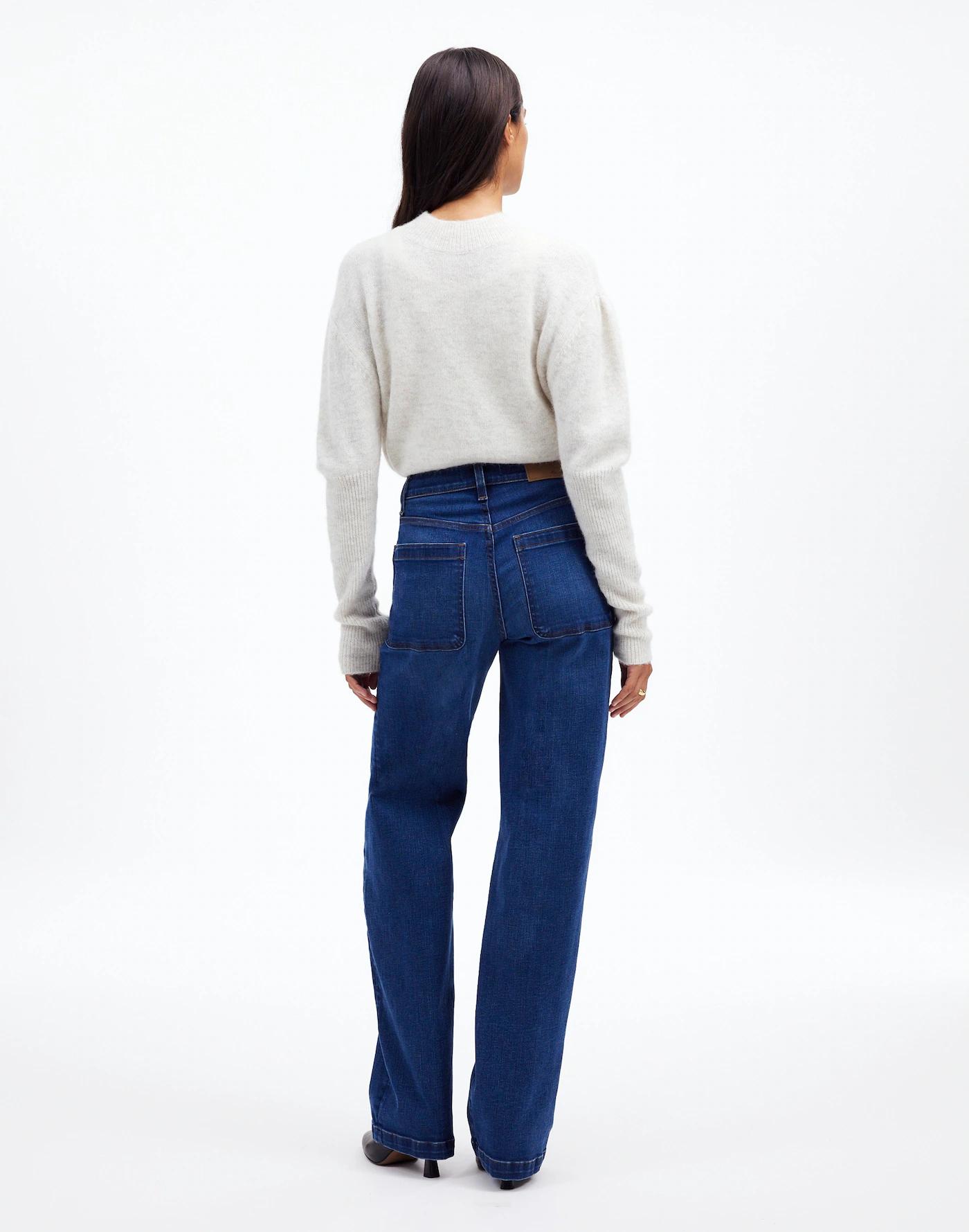 The Petite Emmett Wide-Leg Full Length Jean: Patch Pocket Edition Product Image