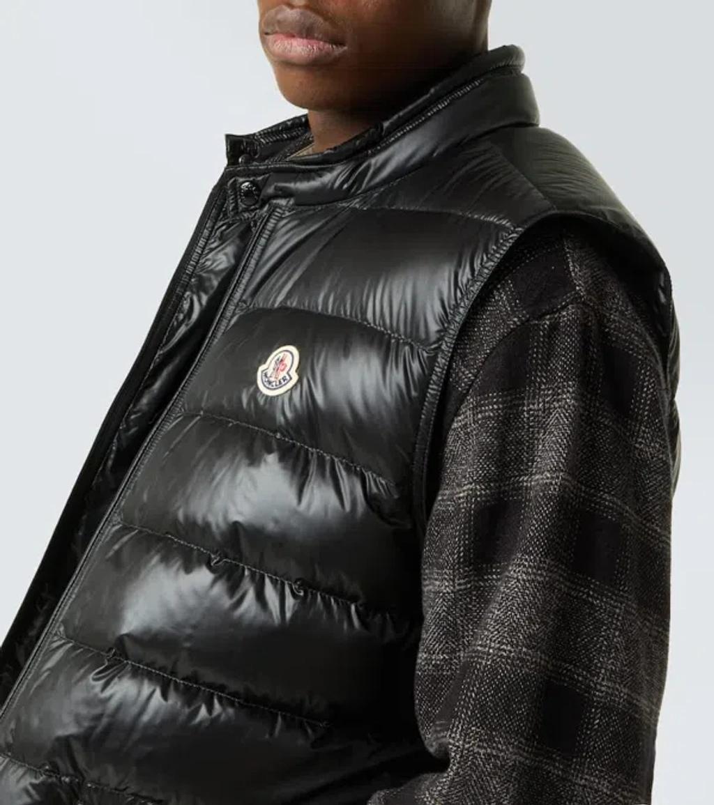 MONCLER High Collar Puffer Quilted Sleeveless Jacket In Black Product Image