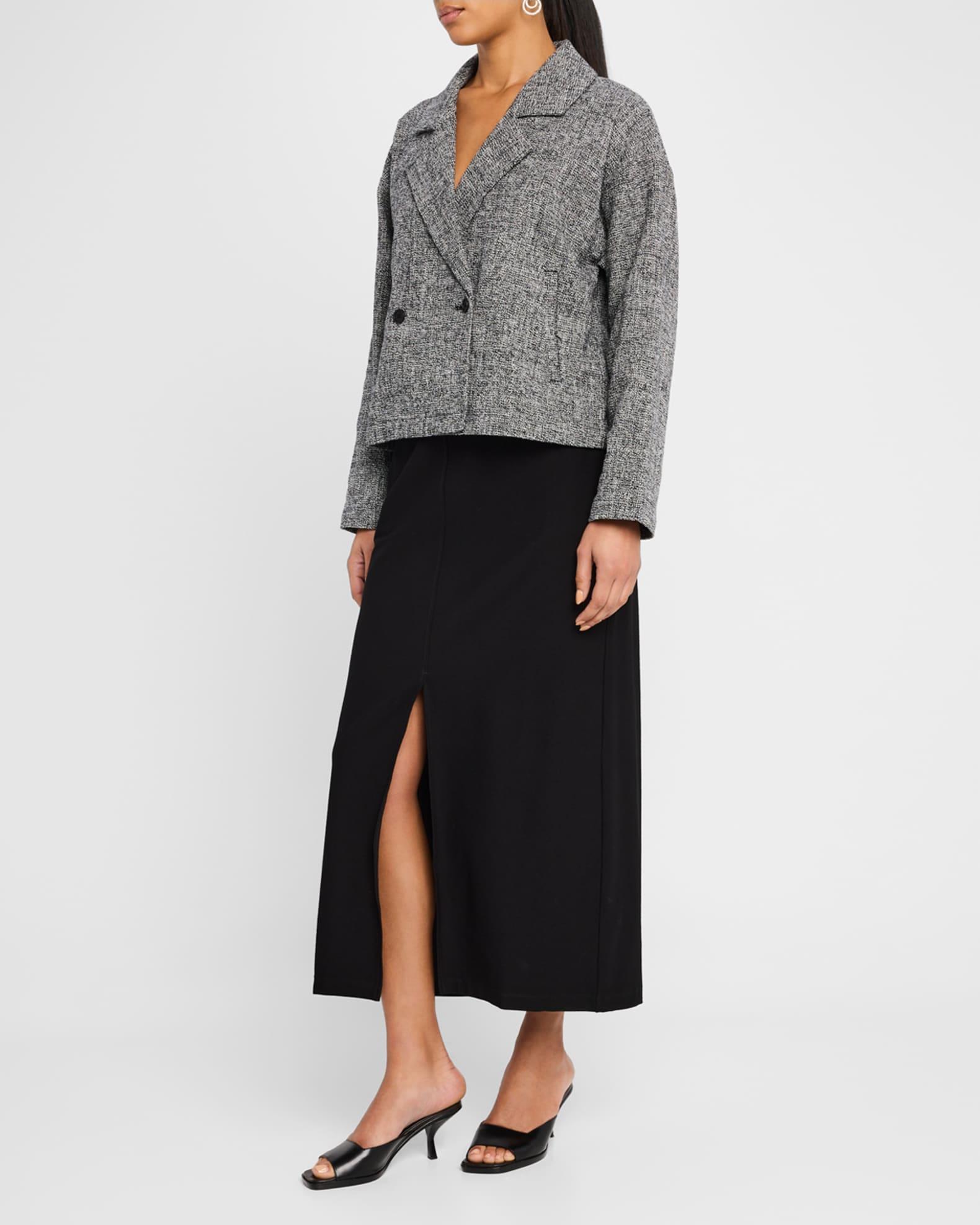 Front-Slit Washable Stretch Crepe Midi Skirt Product Image