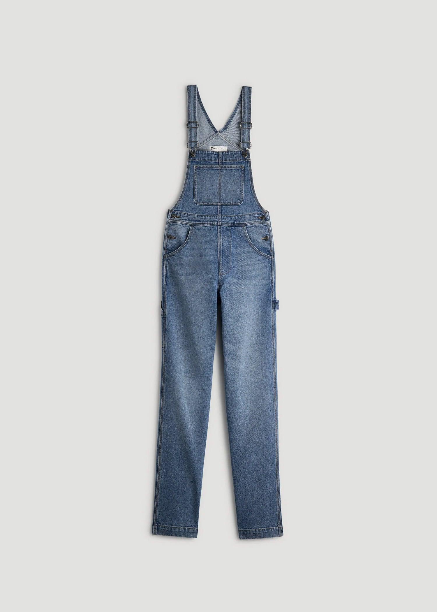Denim Overalls for Tall Women in Malibu Blue Female Product Image