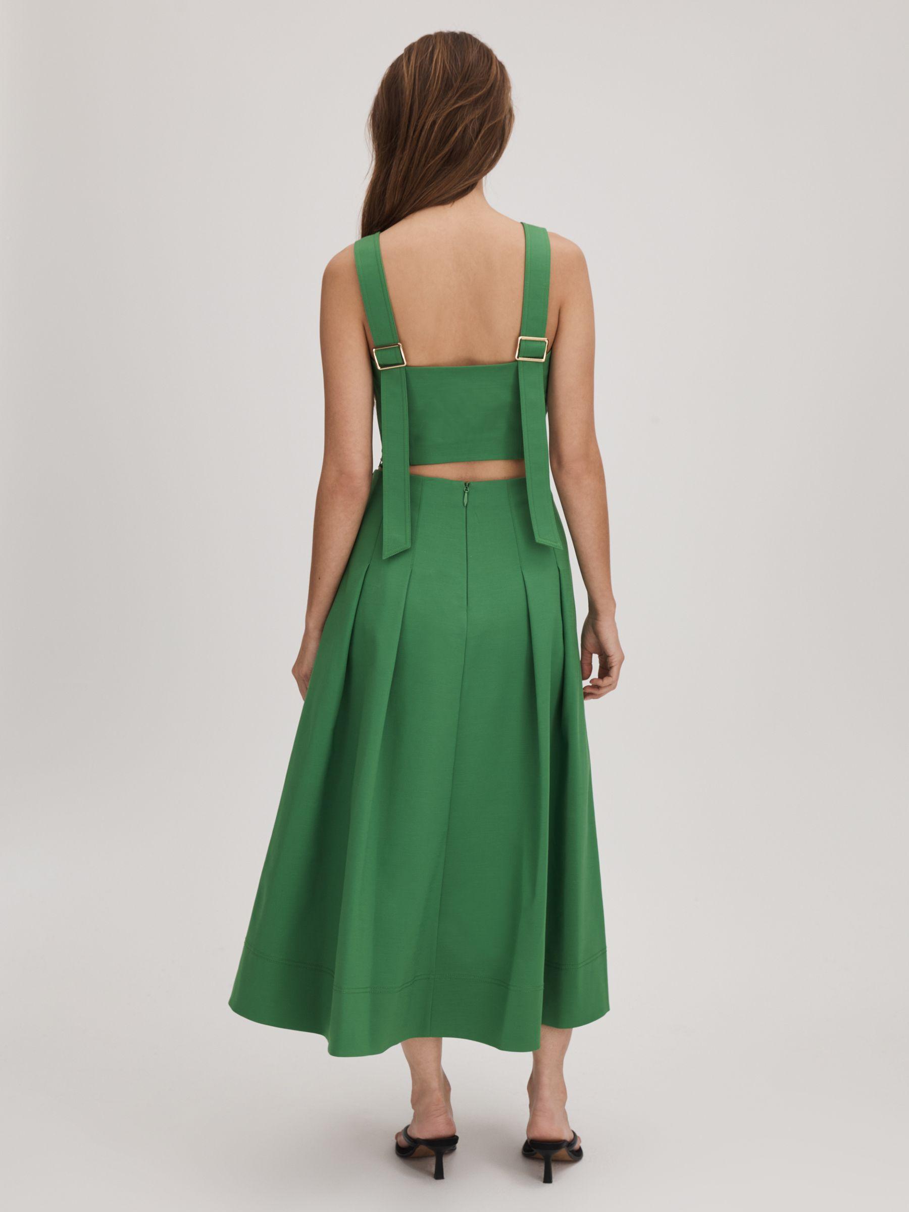 Florere Flared Midi Skirt in Bright Green Product Image