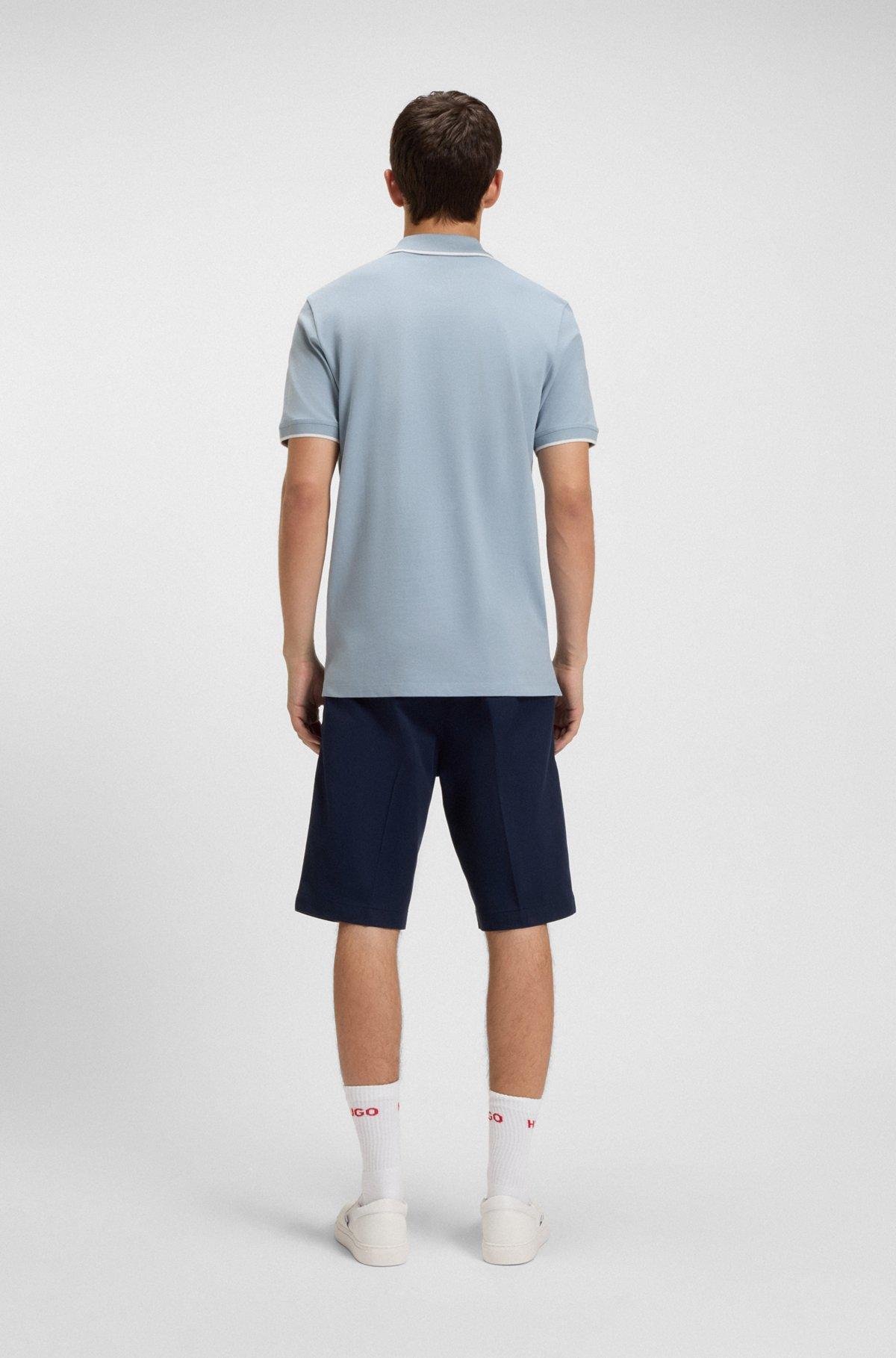 Stretch-cotton slim-fit polo shirt with printed logo Product Image