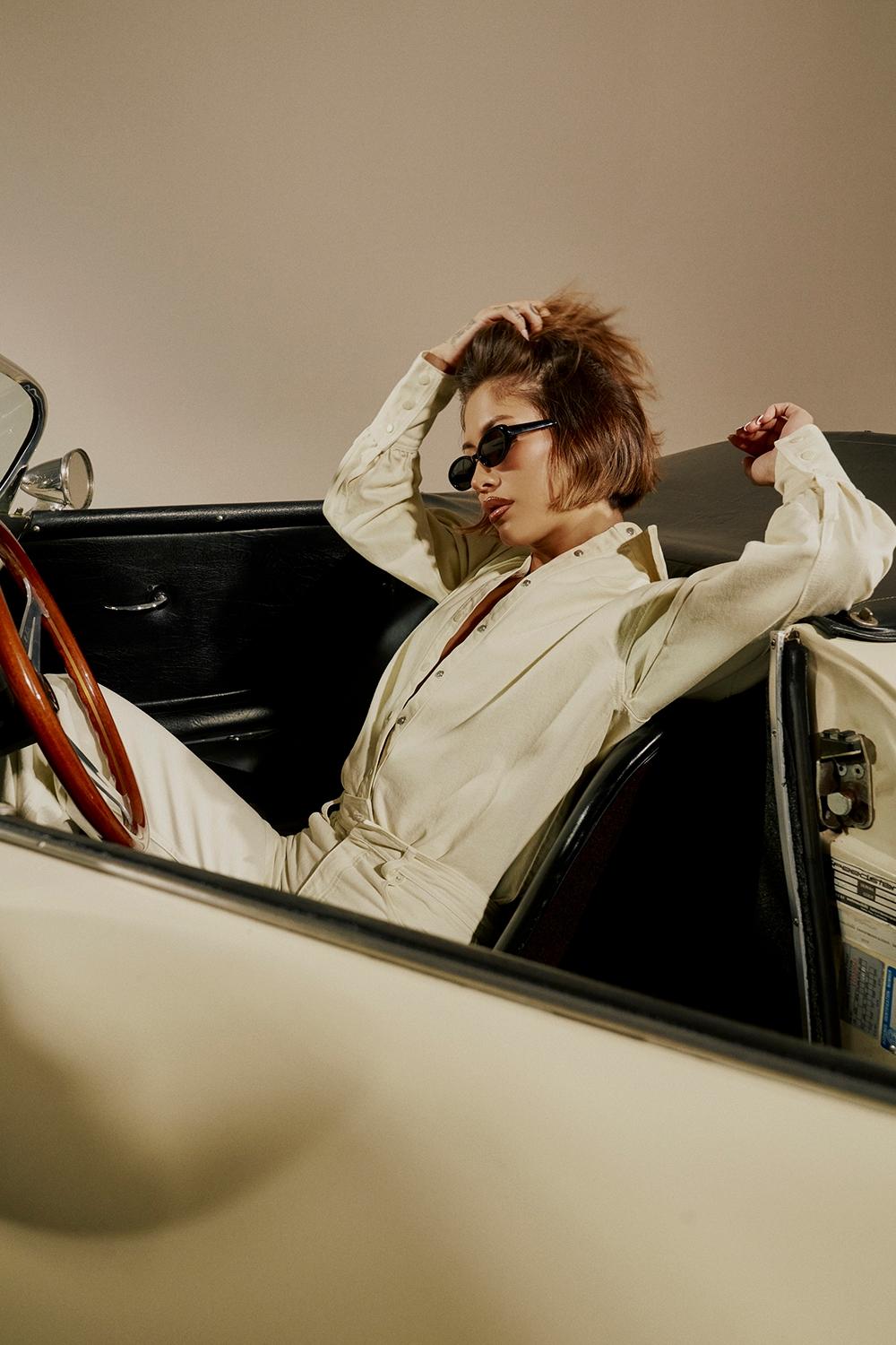 Zuri  ivory denim shirt Product Image