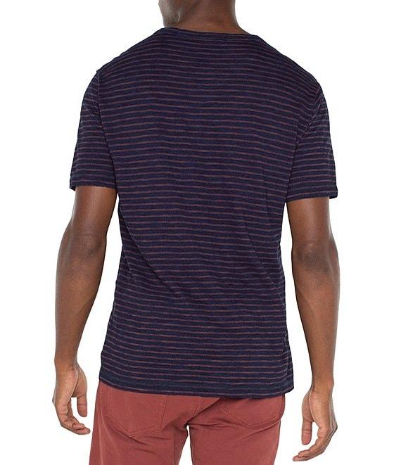 Liverpool Los Angeles Short Sleeve Striped Mesh T-Shirt Product Image