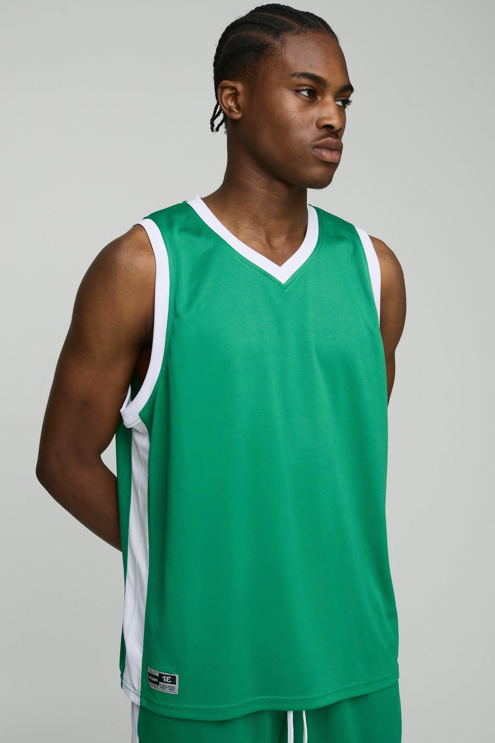 Man Mesh Basketball Vest & Short Set | boohooMAN USA Product Image