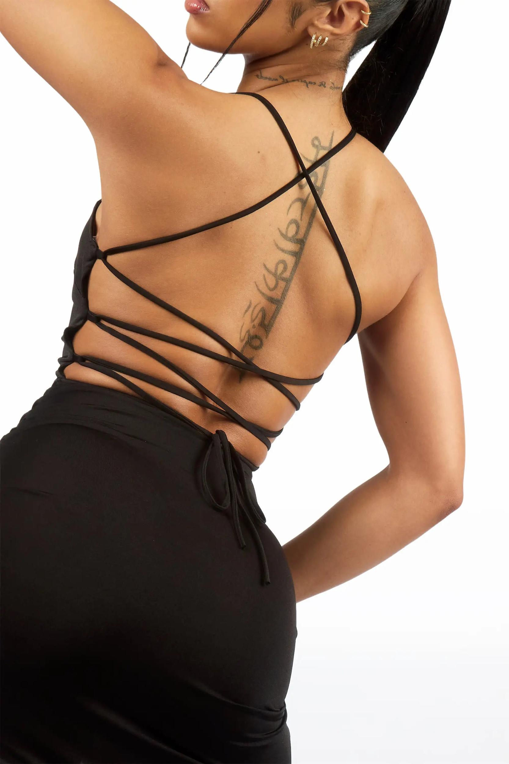 See-Me Black Layered Tank Dress Female Product Image